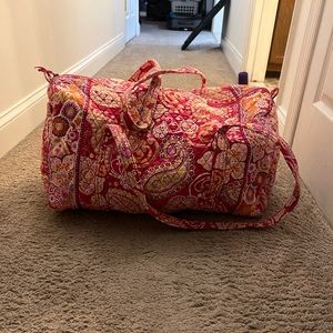 Large Travel Duffel Bag in Pink Paisley.